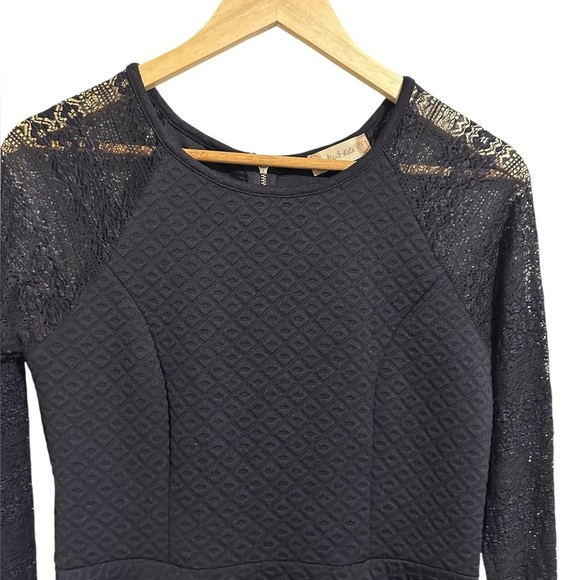 Altar'd State Black Fit and Flare Lace Sheer Long Sleeve Dress Large WhimsiGoth - Picture 9 of 13